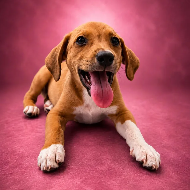 A baby small-sized female Yellow / Tan / Blond / Fawn Coonhound dog named Posie for adoption in Newport, TN