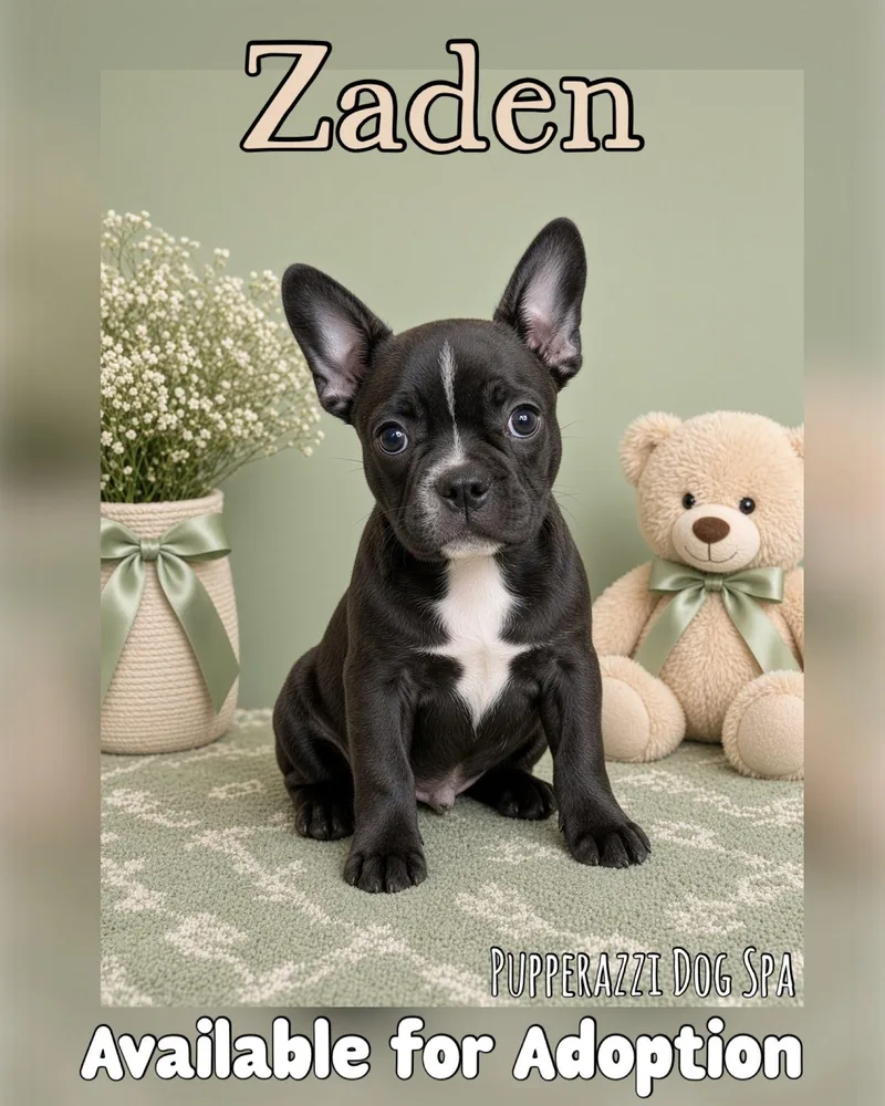 A baby small-sized male French Bulldog dog named Zaden for adoption in Overland Park, KS