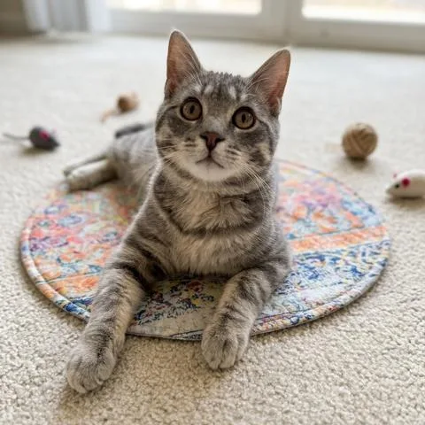 A young medium-sized male Domestic Short Hair cat named Lenny for adoption in Normal, IL