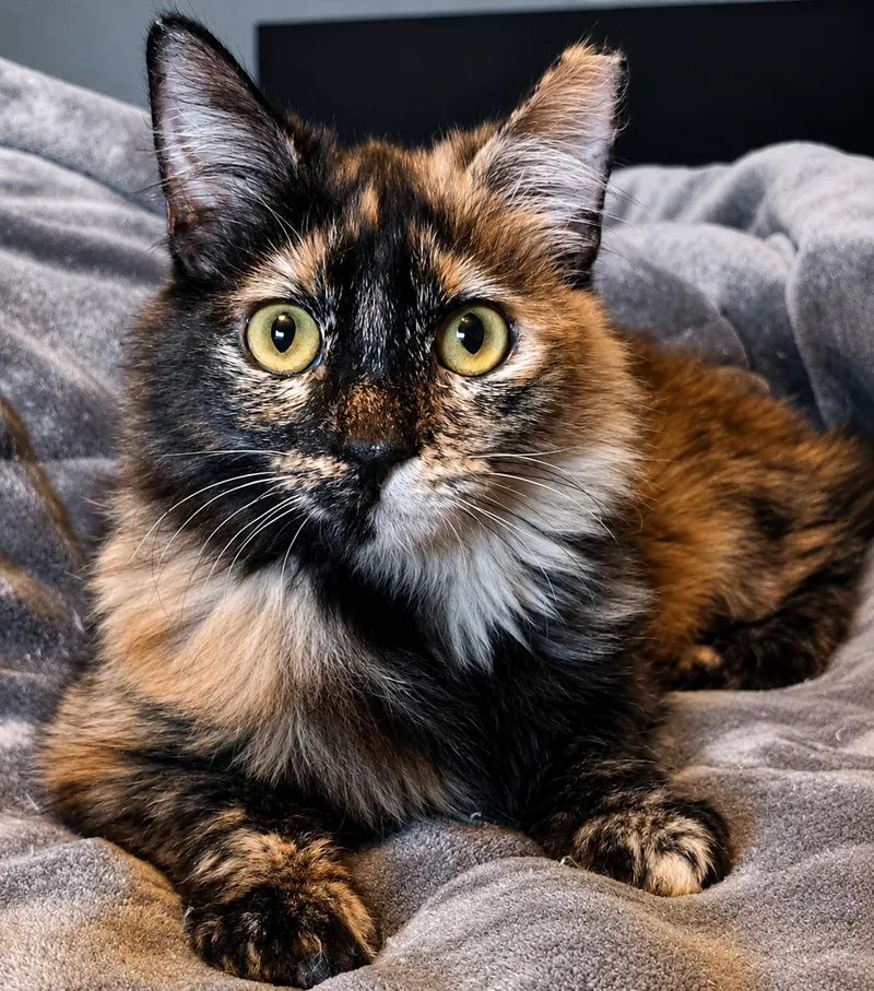 A young medium-sized female Tortoiseshell Domestic Medium Hair cat named Marissa for adoption in Scottsdale, AZ