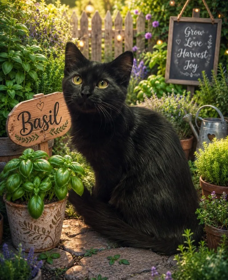 A baby medium-sized female Domestic Long Hair cat named Basil for adoption in Washington Court House, OH