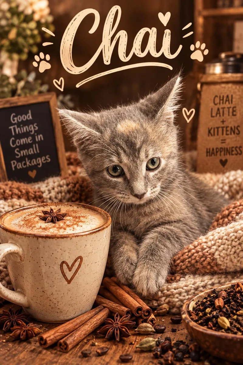 A baby medium-sized female Dilute Calico Domestic Short Hair cat named Chai for adoption in Orleans, VT