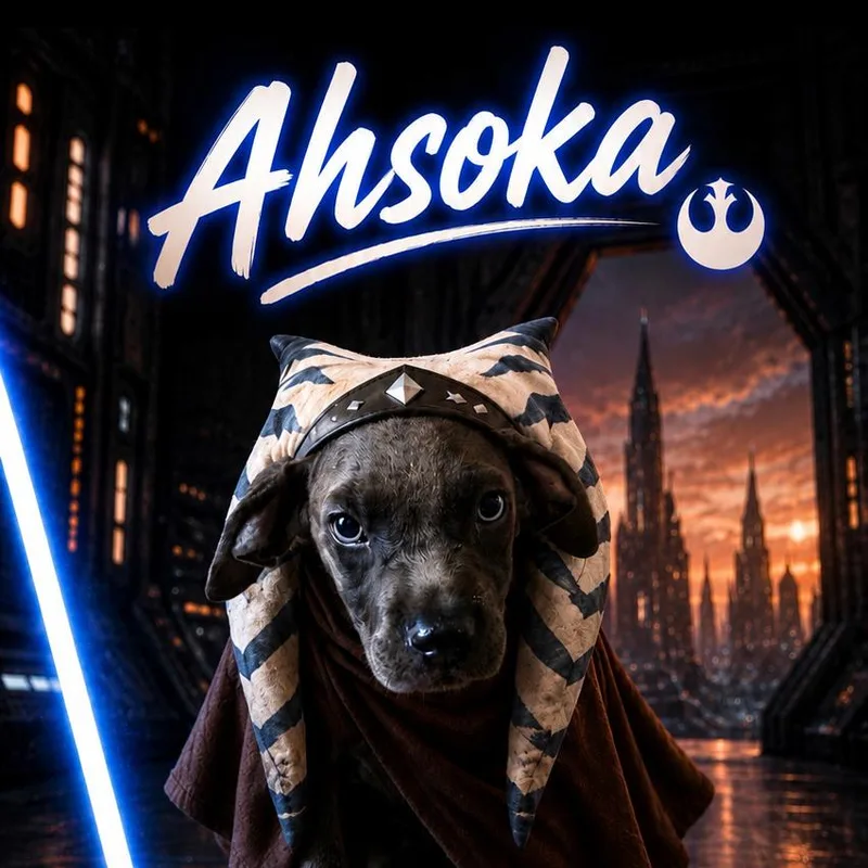 A baby medium-sized female Gray / Blue / Silver Black Labrador Retriever dog named Ahsoka for adoption in Hohenwald, TN