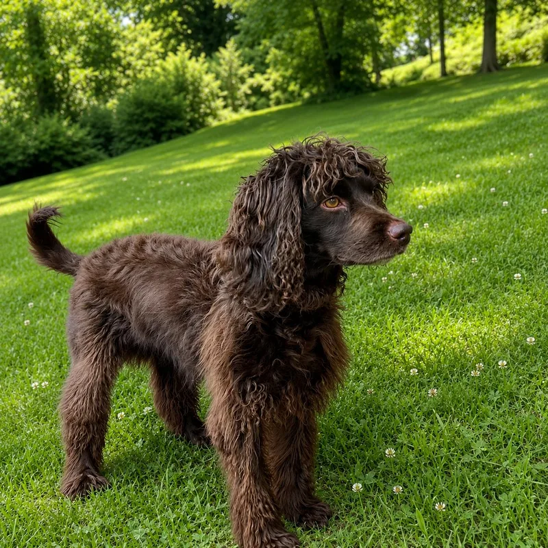 A young small-sized female Brown / Chocolate Boykin Spaniel dog named Suzanne for adoption in POTOMAC, MD