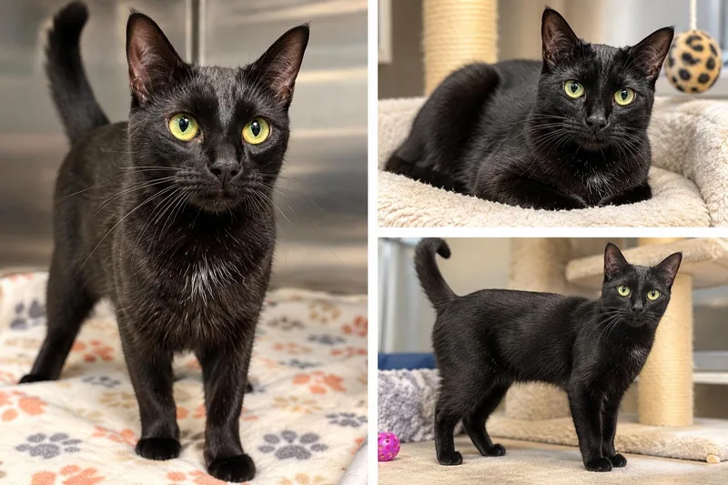 A young medium-sized female Domestic Short Hair cat named Tinsel for adoption in Kiln, MS
