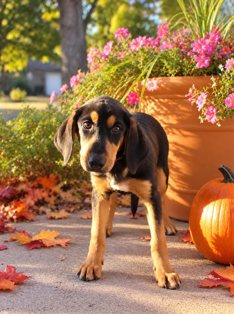 A baby medium-sized male Hound dog named Axl for adoption in Mankato, MN