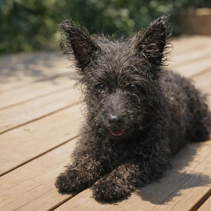 A baby small-sized male Cairn Terrier dog named Midas for adoption in Danville, VT