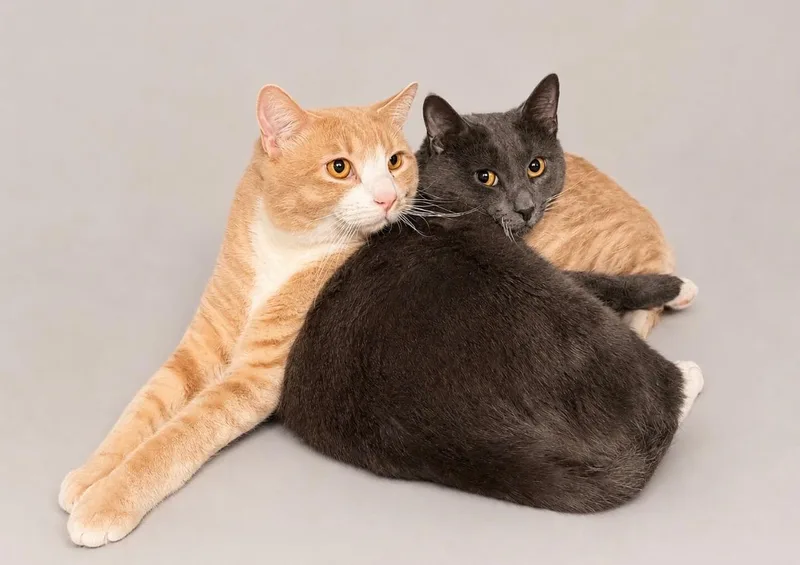 A young medium-sized male Gray & White American Shorthair cat named Portland & Seattle for adoption in Jersey City, NJ