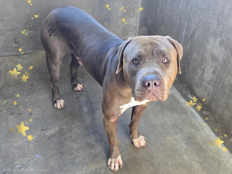 A young large-sized male Pit Bull Terrier dog named Jett for adoption in Van Nuys, CA