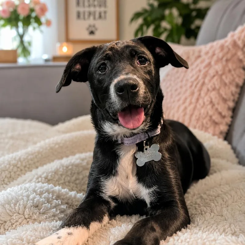 A baby medium-sized female Labrador Retriever dog named Shiloh for adoption in La Grange, KY