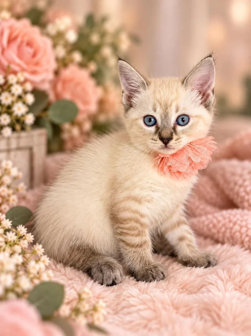 A baby medium-sized female Balinese cat named Dusty Rose for adoption in Tavares, FL