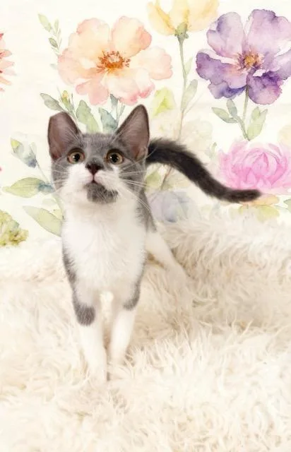 A baby small-sized male Domestic Medium Hair cat named Bill for adoption in Tehachapi, CA