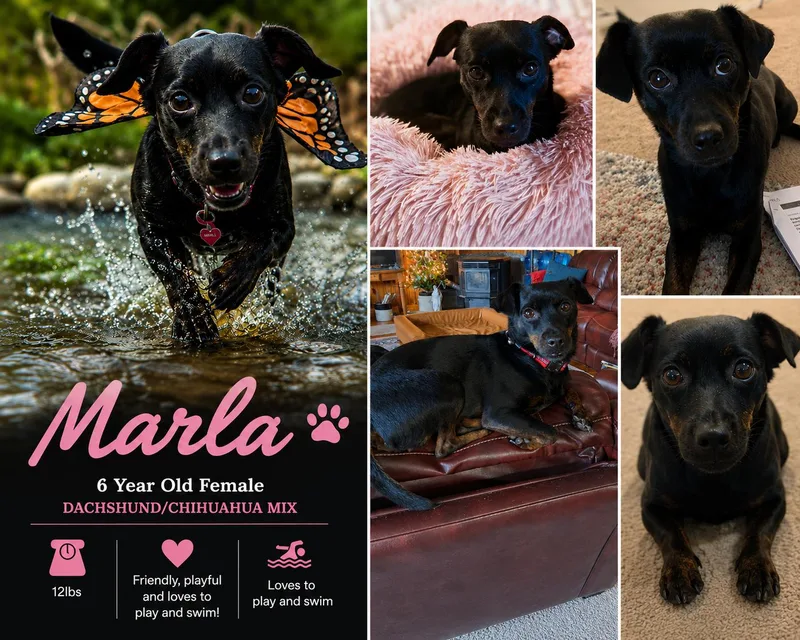An adult small-sized female Dachshund dog named Marla for adoption in Wauregan, CT