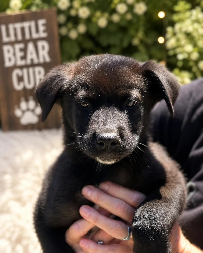 A baby medium-sized male Black Labrador Retriever dog named Onyx for adoption in Encino, CA