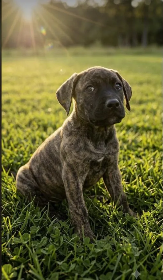A baby medium-sized male Brindle Boxer dog named Baxter for adoption in Pleasant Valley, NY
