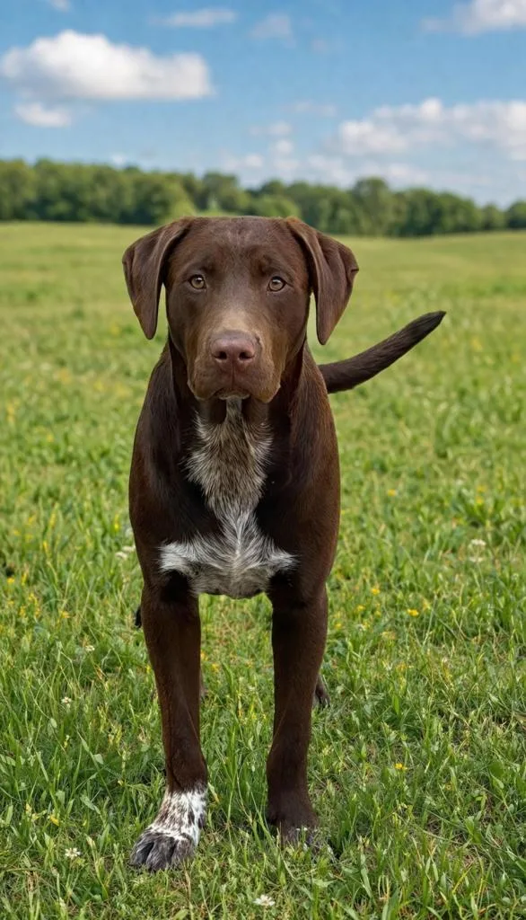 A young medium-sized male Chocolate Labrador Retriever dog named Cash for adoption in eufaula, AL