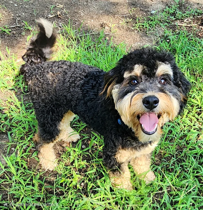 A young medium-sized male Aussiedoodle dog named Max for adoption in Pelzer, SC
