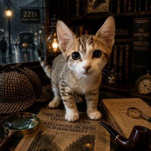 A baby small-sized male Domestic Short Hair cat named Sherlock for adoption in Tampa, FL