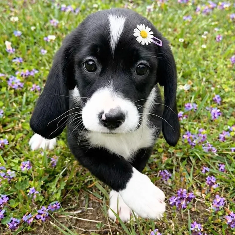 A baby small-sized female Black Basset Hound dog named Daisy for adoption in Albany, NY
