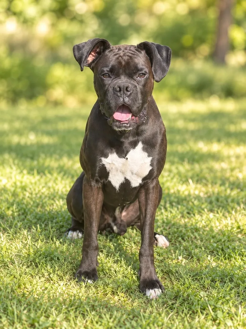 An adult large-sized male Boxer dog named Titan for adoption in Salamanca, NY