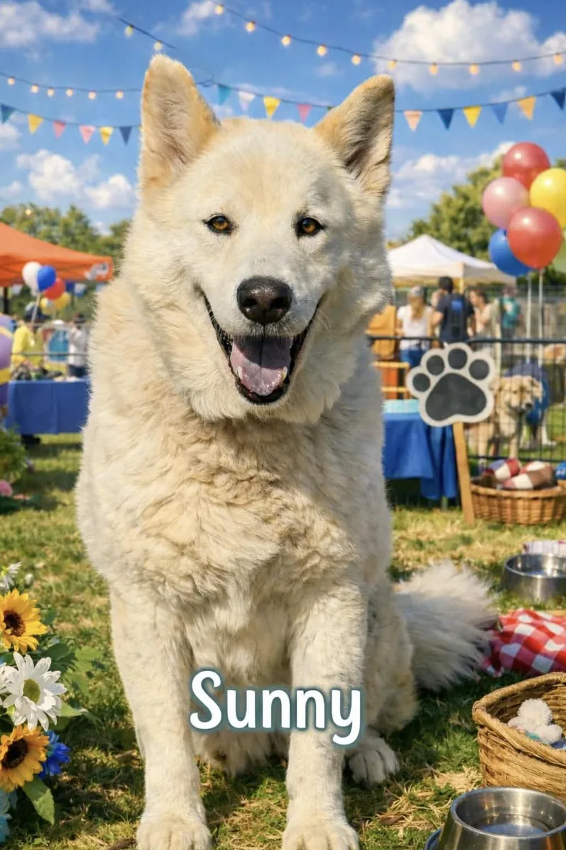 An adult large-sized male Great Pyrenees dog named Sunny for adoption in Allen, TX