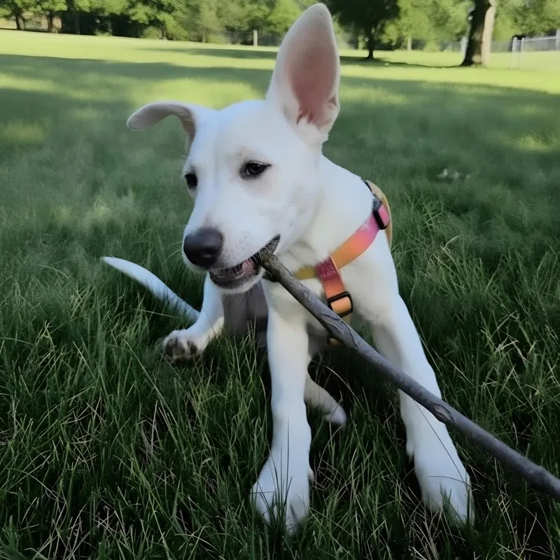 A baby medium-sized female White / Cream Terrier dog named Winnie for adoption in Prior Lake, MN