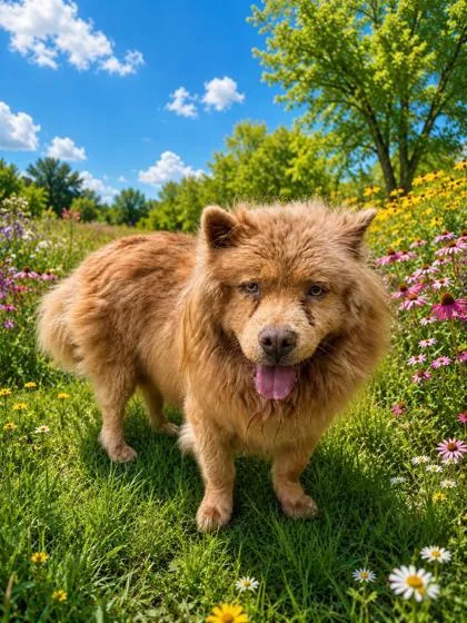 An adult medium-sized female Yellow / Tan / Blond / Fawn Chow Chow dog named Helen for adoption in Belleville, MI