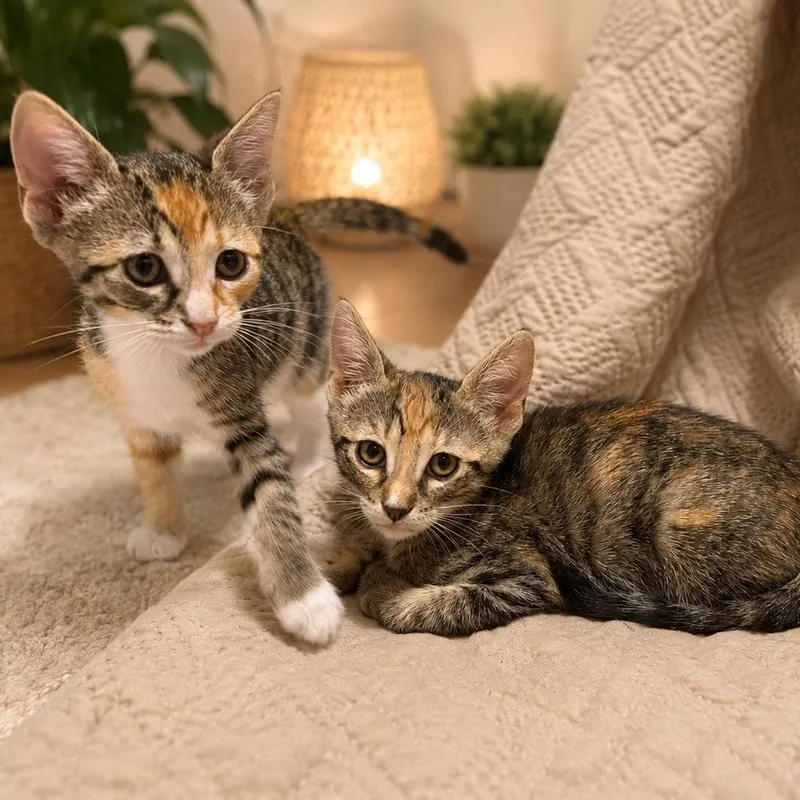 A baby medium-sized female Calico Tabby cat named Dahlia for adoption in Miami, FL