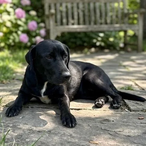 A baby medium-sized female Labrador Retriever dog named Flower for adoption in Pittsfield, IL