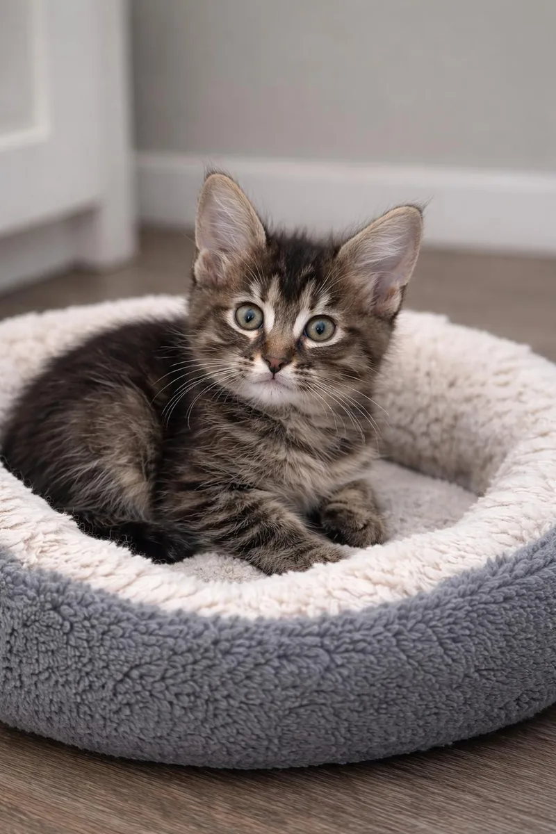 A baby small-sized female Domestic Short Hair cat named Saffron for adoption in Rio Linda, CA