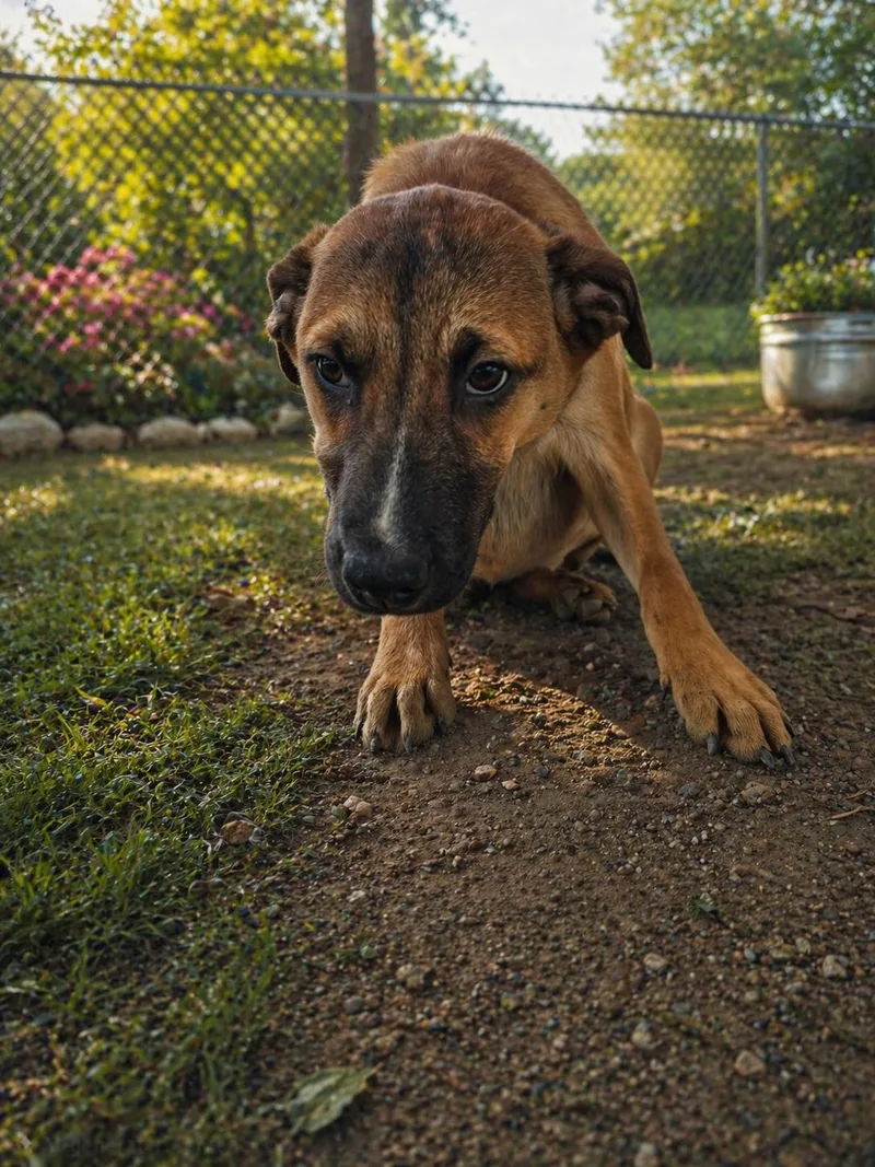 A young medium-sized female Mixed Breed dog named Autumn for adoption in McCrory, AR