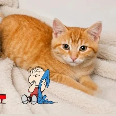 A baby medium-sized male Tabby (Orange / Red) Domestic Short Hair cat named Linus for adoption in SCOTTSDALE, AZ