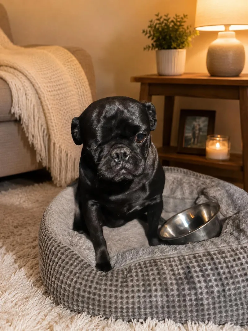 An adult small-sized female Pug dog named Betty for adoption in Georgetown , CA