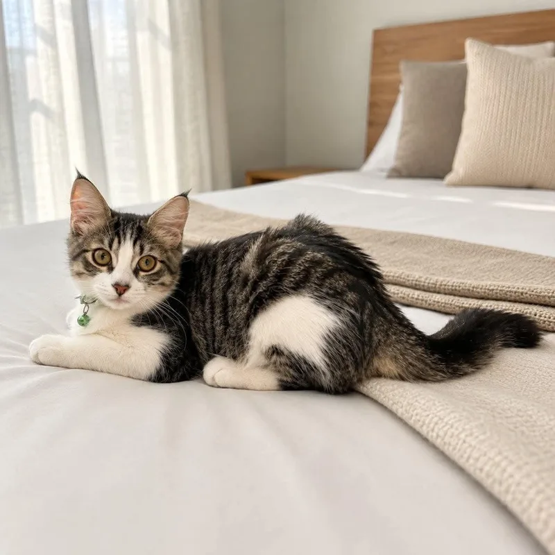 A baby medium-sized male White Domestic Short Hair cat named Joker for adoption in Fort Worth, TX