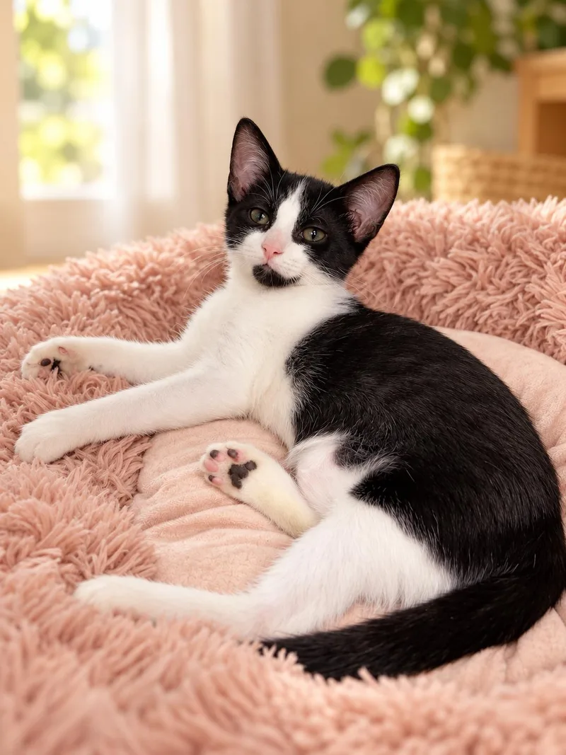 A young medium-sized female Black Domestic Short Hair cat named Peggy for adoption in Joliet, IL