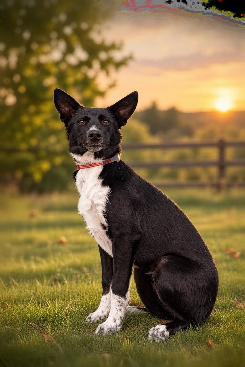 A baby medium-sized female Border Collie dog named 847-26 for adoption in Brighton, CO