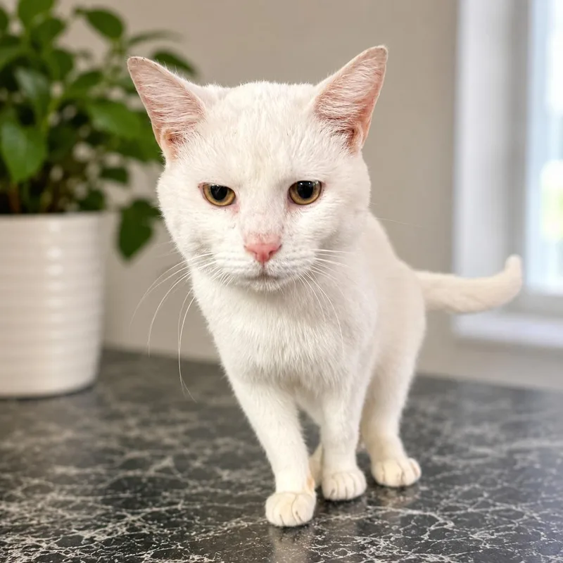 An adult medium-sized male White Domestic Short Hair cat named Ike for adoption in Marion, IN
