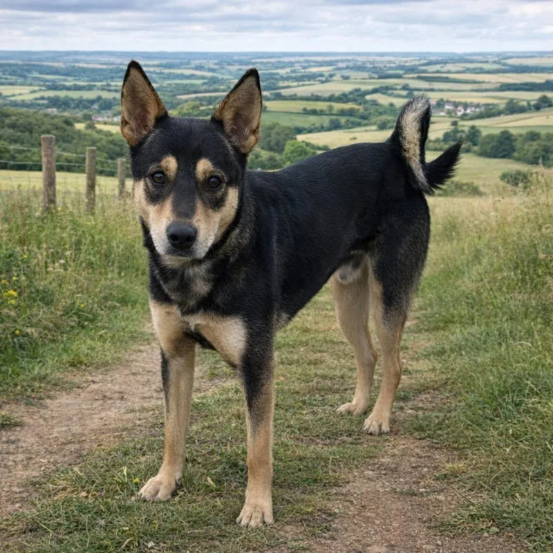 A young medium-sized male Australian Kelpie dog named Archer for adoption in Hot Springs, SD