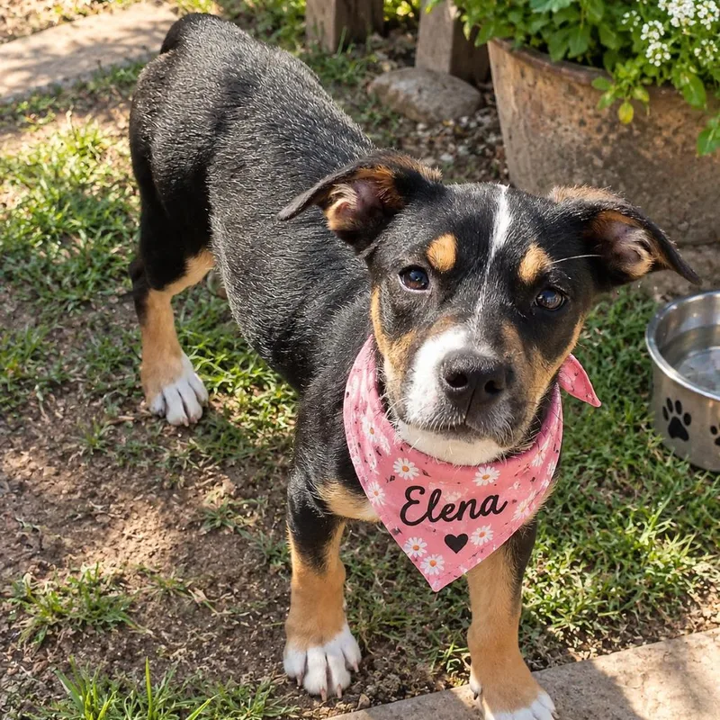 A young medium-sized female Black Australian Cattle Dog / Blue Heeler dog named Olive for adoption in Sacramento, CA