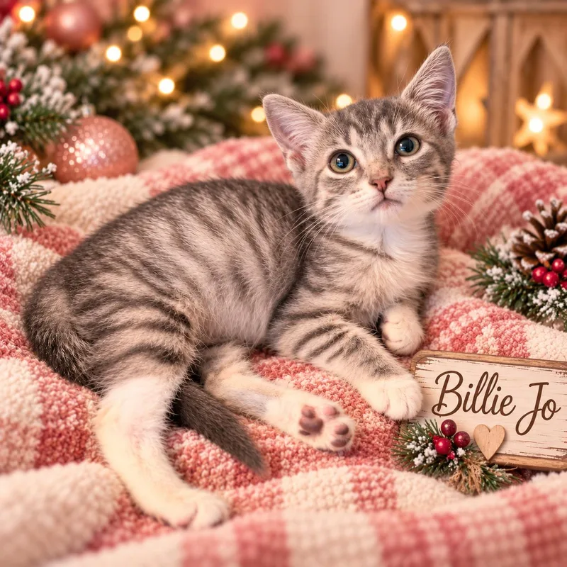 A baby small-sized female Tabby cat named Billie Jo for adoption in Tavares, FL