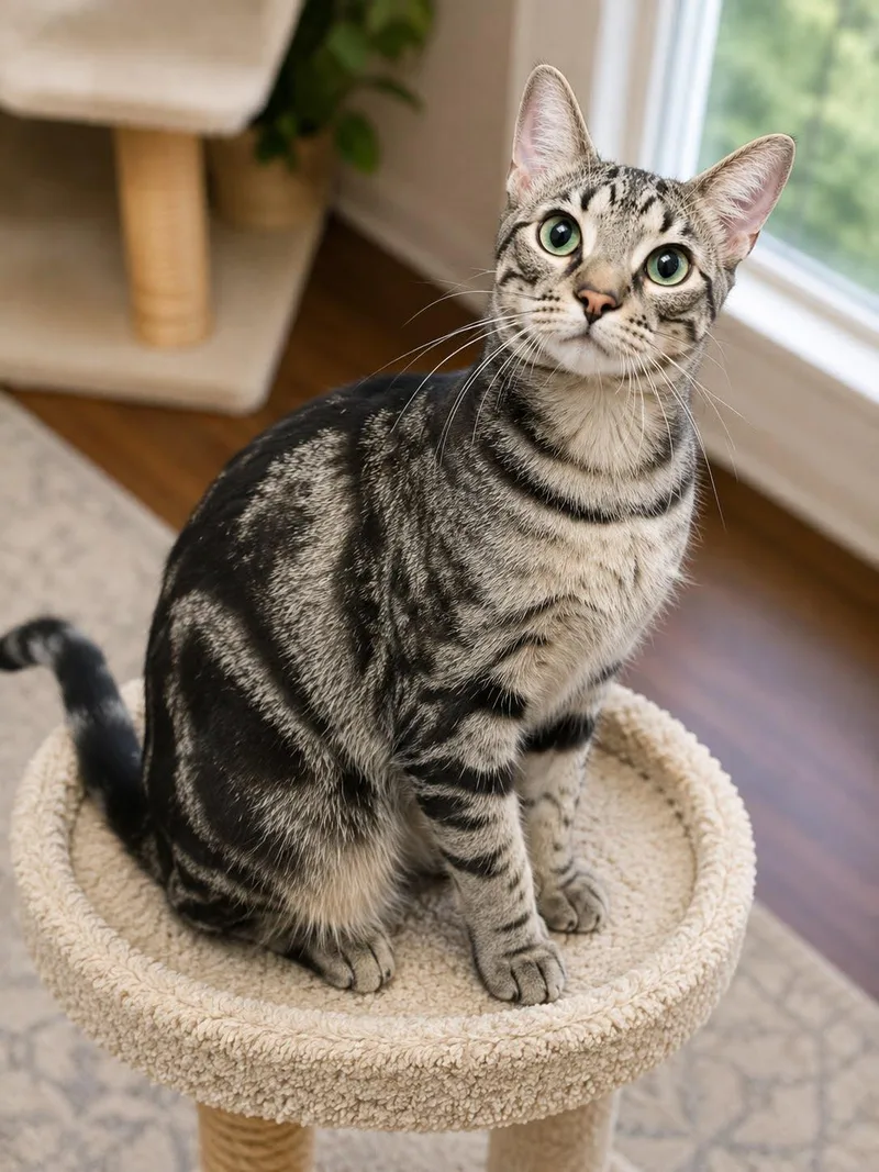 An adult medium-sized male Tabby (Gray / Blue / Silver) American Shorthair cat named Mojo for adoption in Kansas City, MO