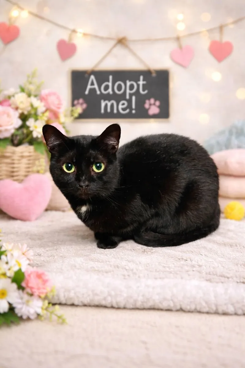 An adult small-sized female Black Domestic Short Hair cat named Nova for adoption in Fairmont, WV