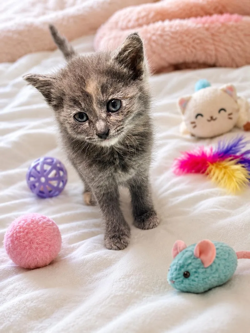 A baby medium-sized female Dilute Tortoiseshell cat named Baby for adoption in Hickory, NC