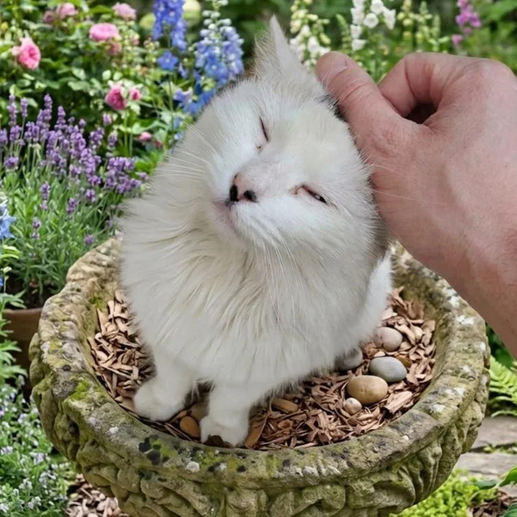 An adult medium-sized female White Turkish Angora cat named Dahlia for adoption in Allen, TX