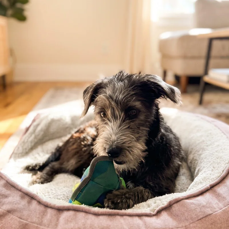 A baby small-sized female Terrier dog named Morena for adoption in Fuquay Varina, NC