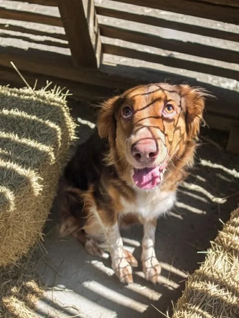 A young large-sized female Australian Shepherd dog named Canela for adoption in Castaic, CA
