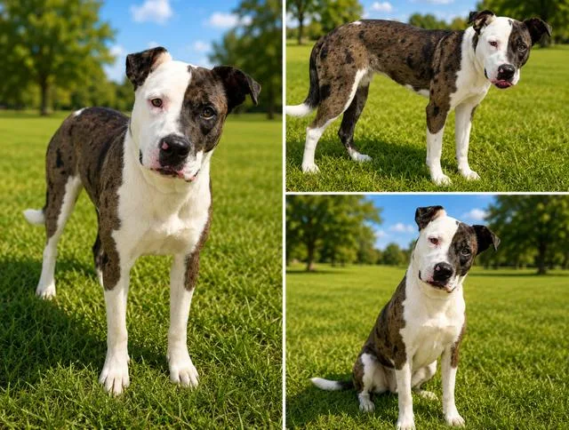 A young medium-sized female Catahoula Leopard Dog dog named Boston for adoption in Bandera, TX