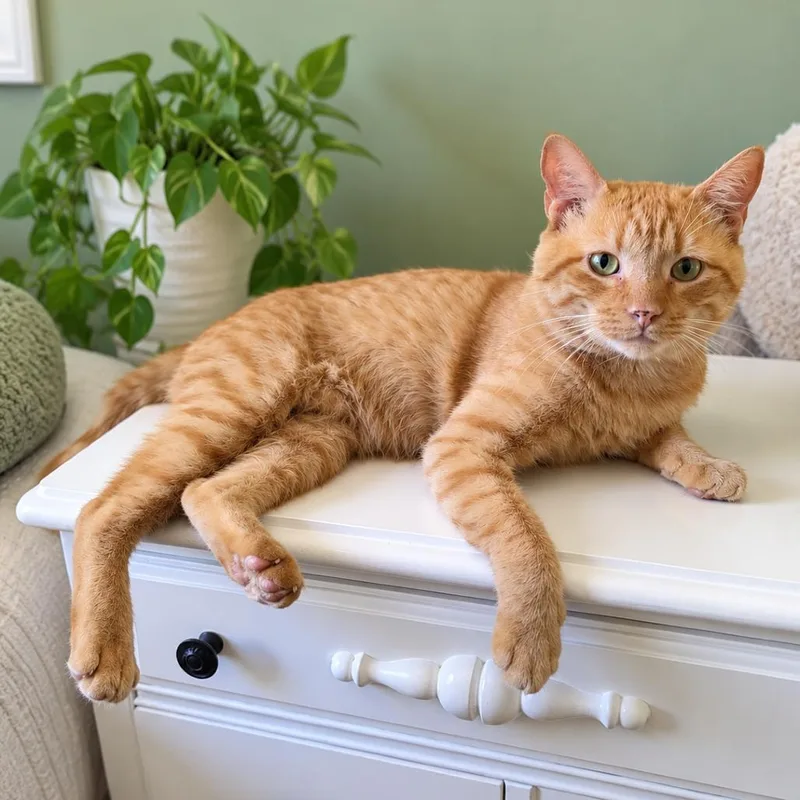 An adult medium-sized male Orange / Red Domestic Short Hair cat named Spot St. John for adoption in Howard beach, NY