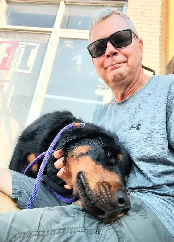 An adult large-sized male Black Mixed Breed dog named Deputy for adoption in Cincinnati, OH
