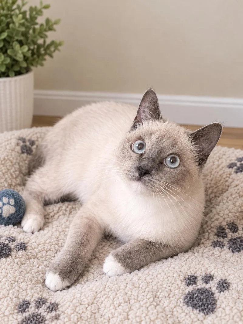 A young medium-sized female Snowshoe cat named Rosaline for adoption in Hammond, LA